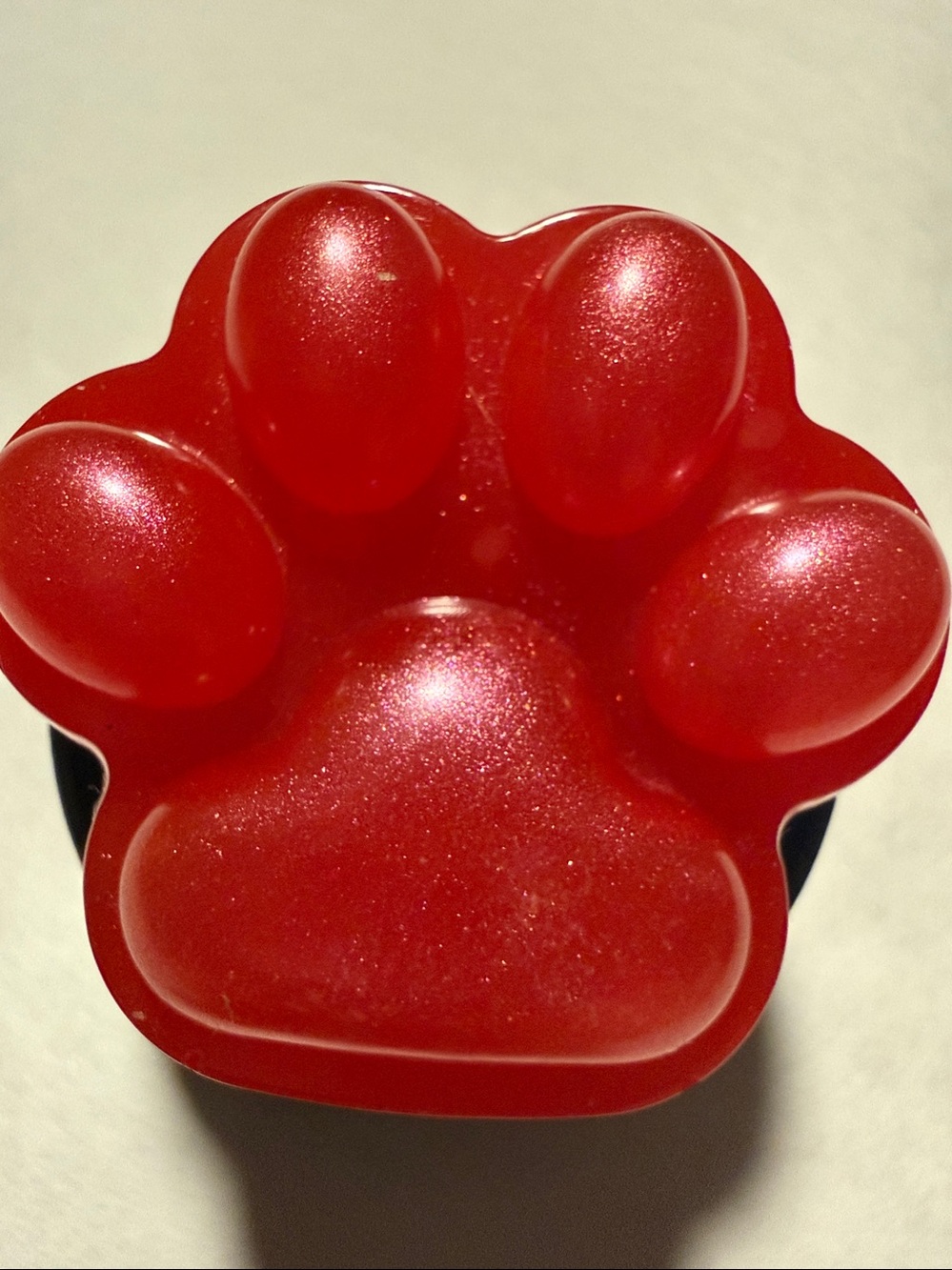 Red Shimmery Resin Paw Phone Grip - (Pop Socket type)